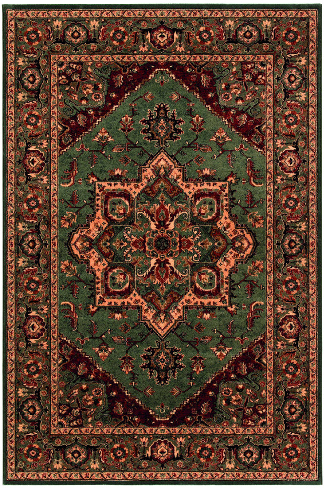 Royal Kashqai 100% Wool Green Rust Rug - 4354/401