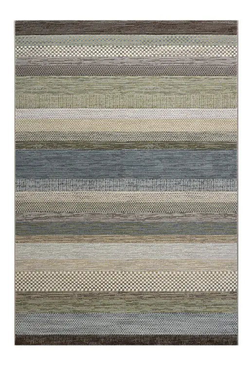 Galleria Stripe Beige Brown Rust Geometric Rug