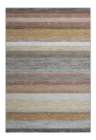 Galleria Stripe Blue Green Grey Geometric Rug. Available in 3 colours and 8 sizes - Multi Stripe Main Image 