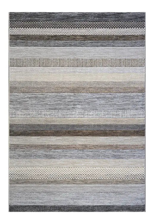 Galleria Stripe Beige Brown Rust Geometric Rug