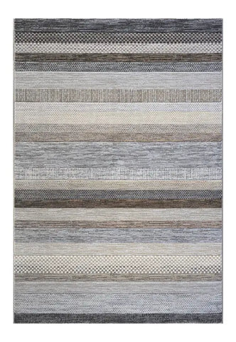 Galleria Stripe Blue Green Grey Geometric Rug. Available in 3 colours and 8 sizes - Neutral Stripe Main Image 