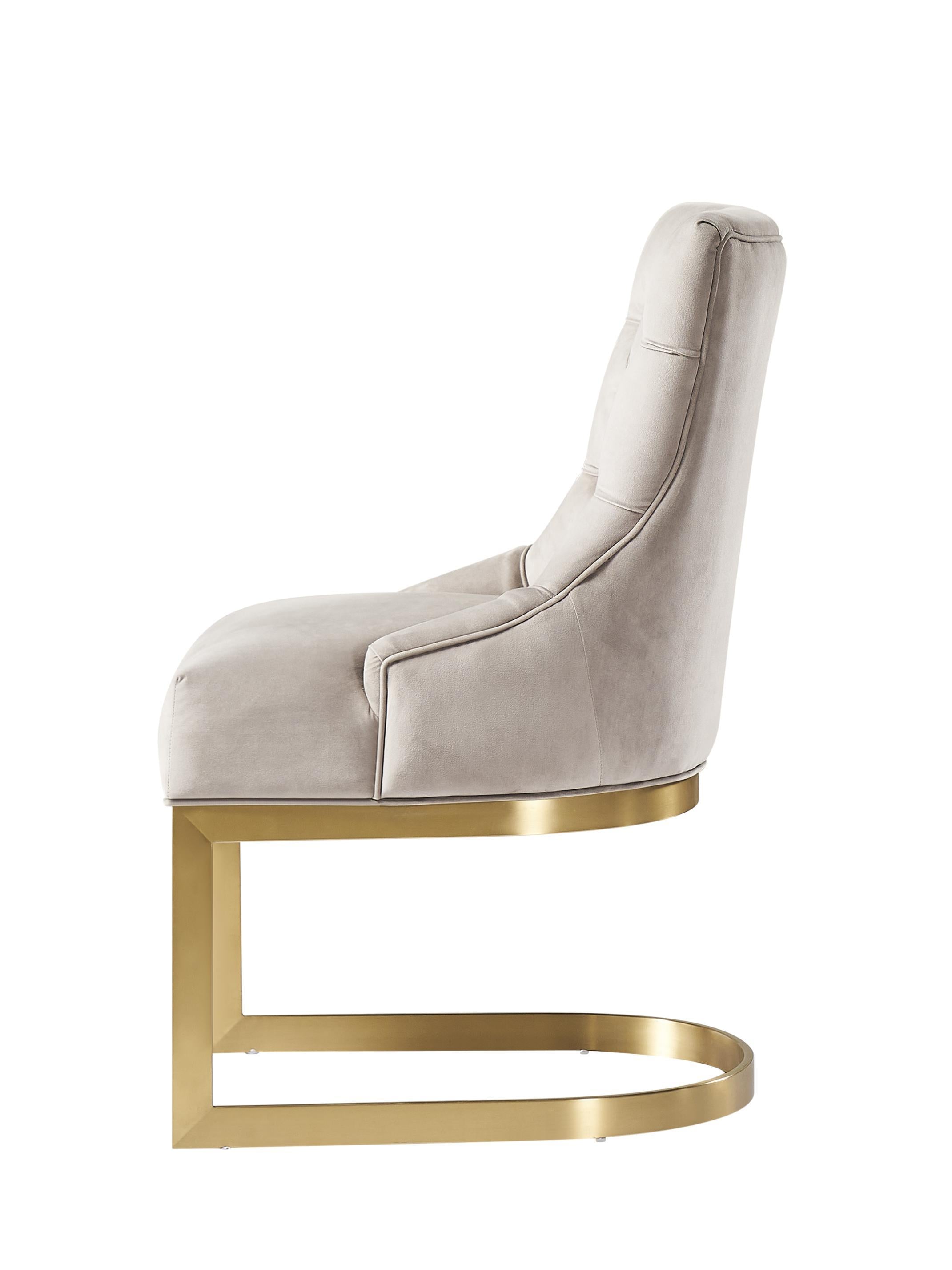 Hemingway Taupe Velvet Dining Chair with Gold Legs