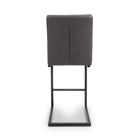 Pair of Leather effect Grey Bar Chair-Bar-Stools-Back-Of-Chair-Image