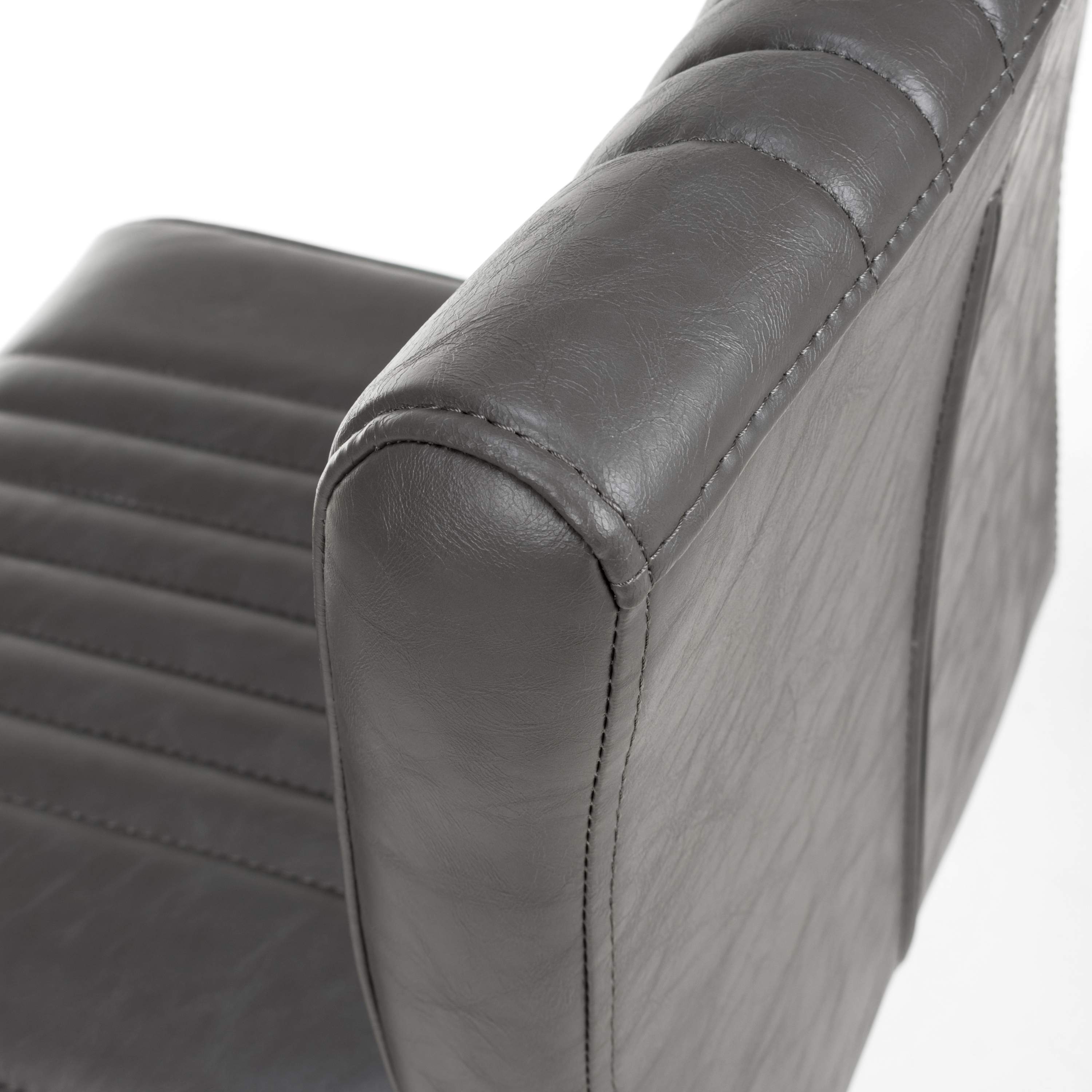 Pair of Leather effect Grey Bar Chair