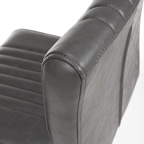 Pair of Leather effect Grey Bar Chair-Bar-Stools-Fabric-Close-Up-Image