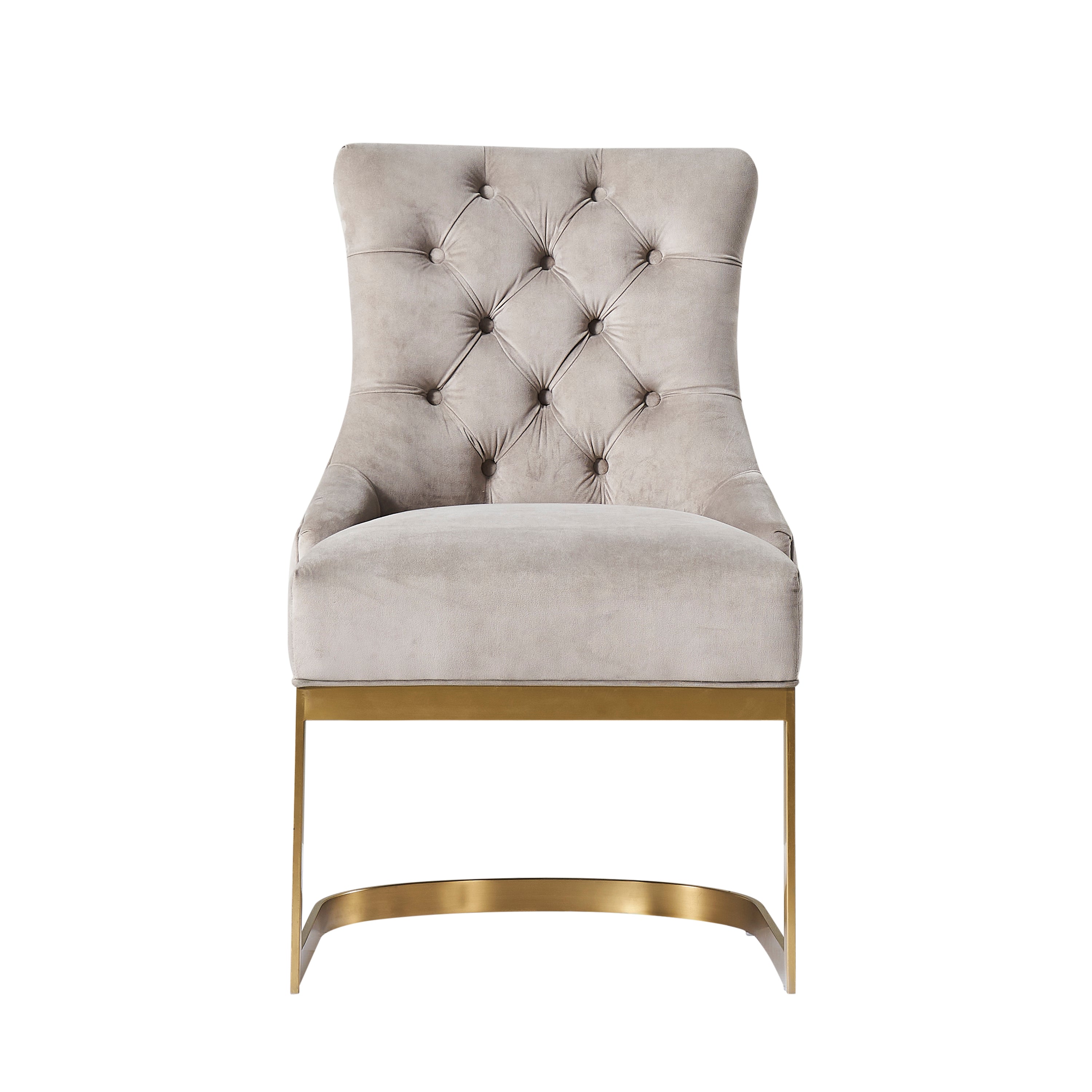 Hemingway Taupe Velvet Dining Chair with Gold Legs