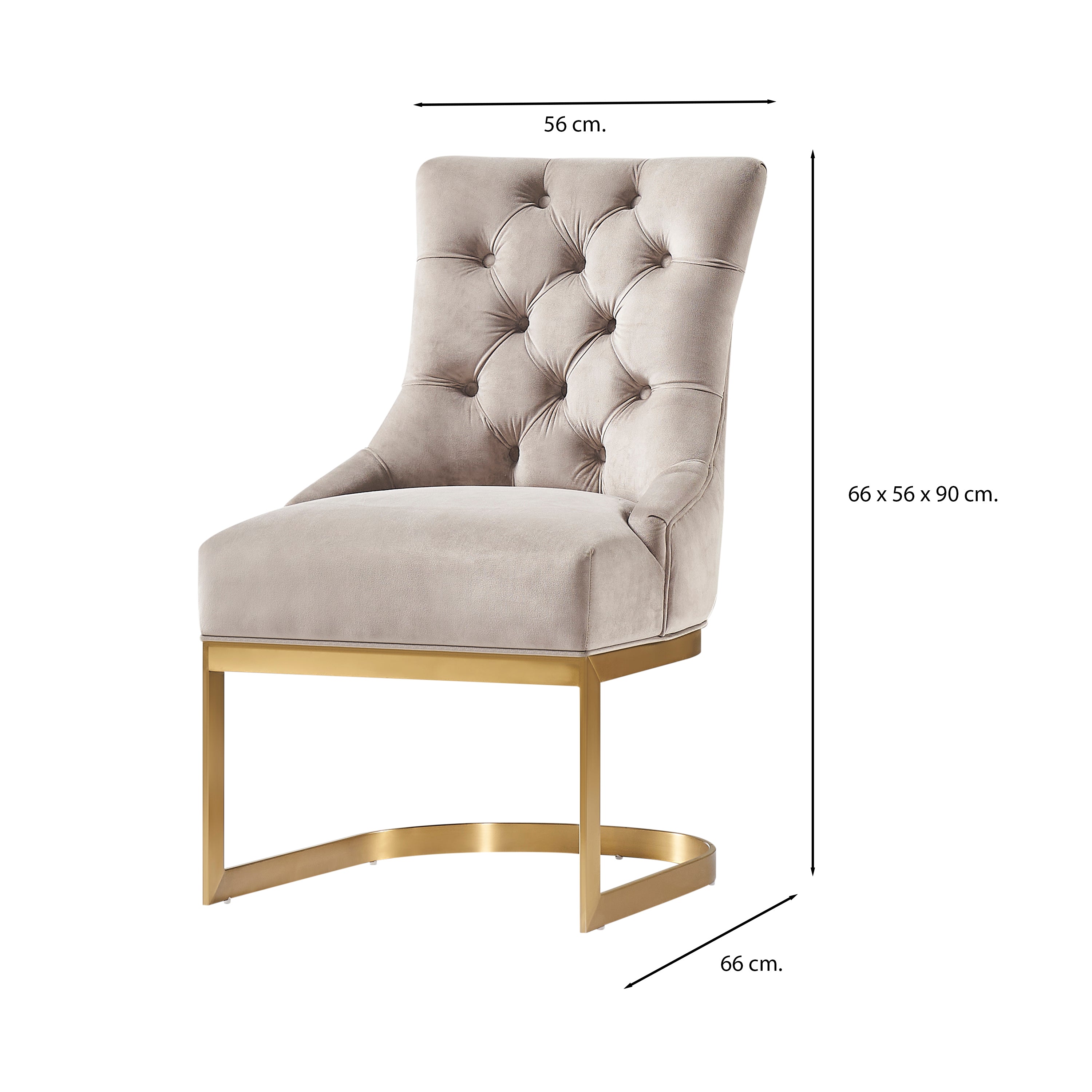 Hemingway Taupe Velvet Dining Chair with Gold Legs