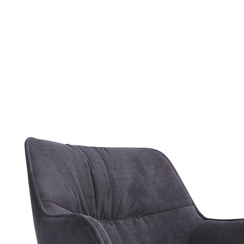 Marvel black Graphite Fabric Swivel Dining Chairs