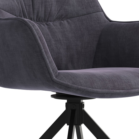 Graphite Fabric Swivel Dining Chair