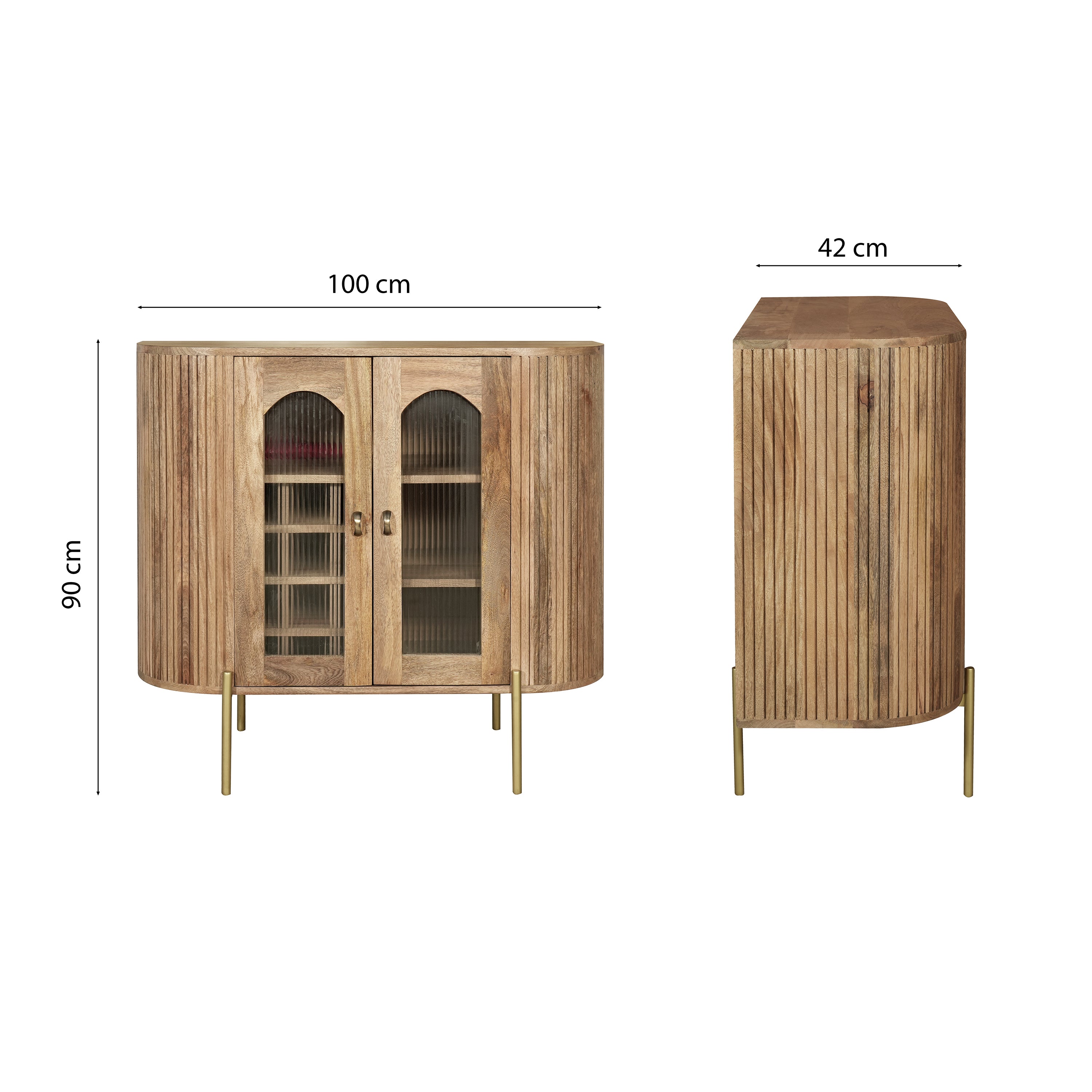 Apollo Mango Wood 2 Door Bar Cabinet - Measurement Image 