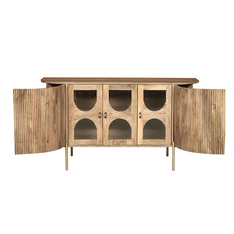 Apollo Mango Wood 3 Door Sideboard - Storage Features Image