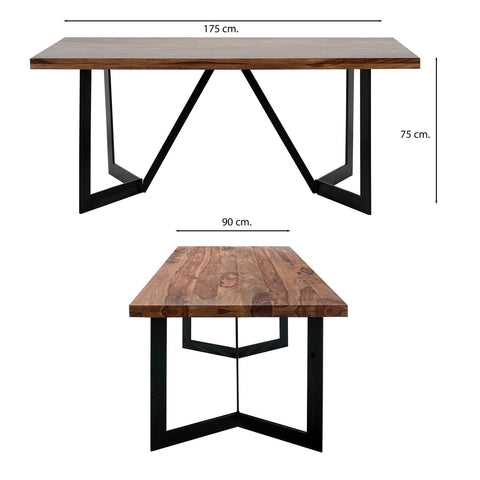 Milo Wooden Dining Table with Creed Dining Chairs, available with a choice of Grey, Emerald and Turmeric Chairs - Table Dimensions 