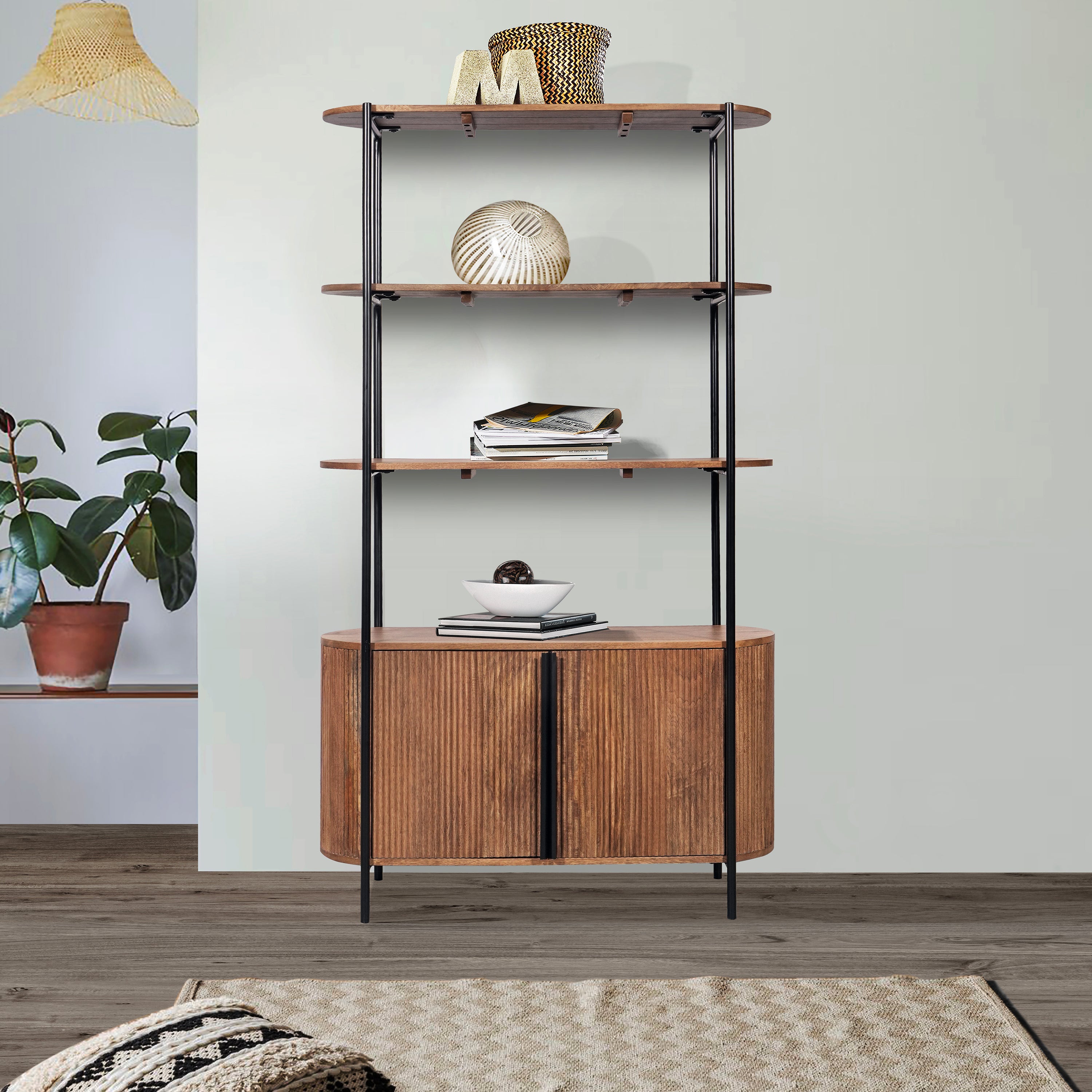 Zen Mango Wood Bookshelf