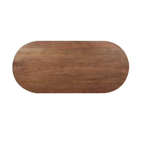 Zen Mango Wood Oval Dining Table, matching furniture available - Oval Table Top Image