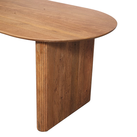 Zen Mango Wood Oval Dining Table with decking style base legs