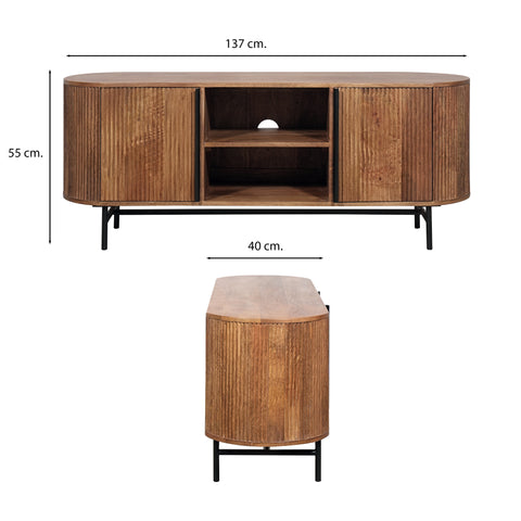 Zen Mango Wood TV Cabinet, matching furniture available - Measurement Image