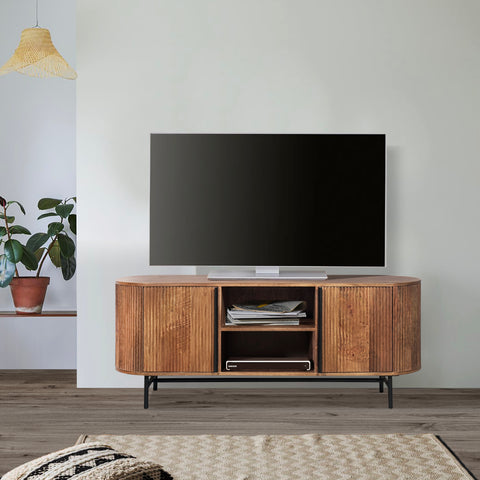 Zen Mango Wood TV Cabinet, matching furniture available - Lifestyle Image