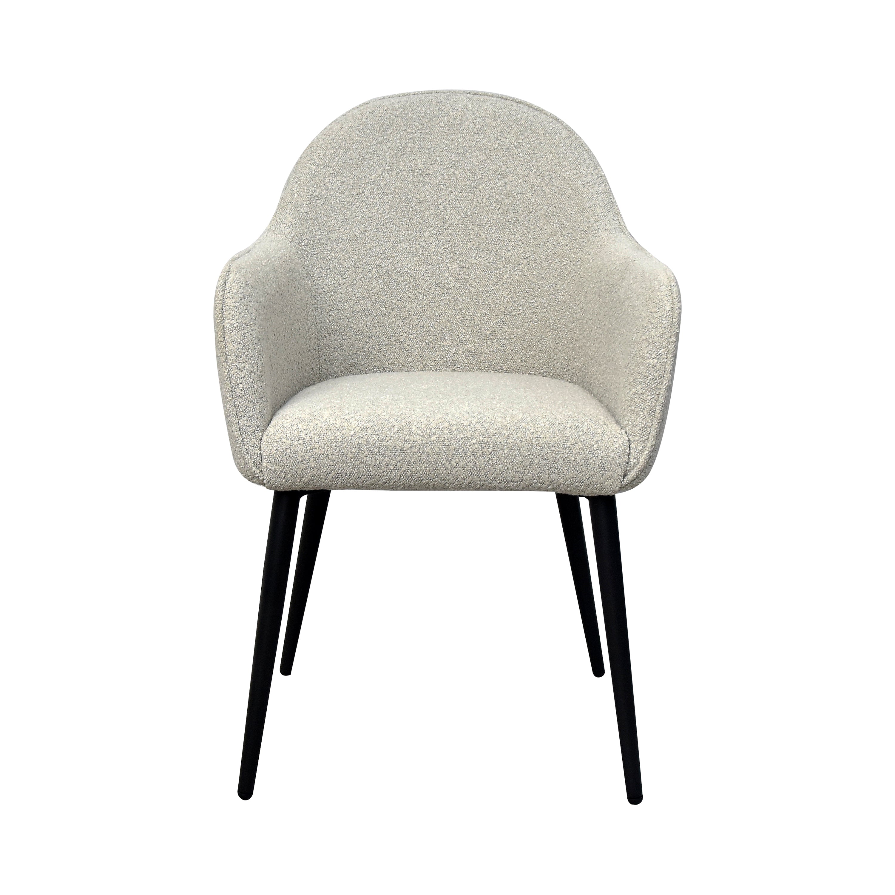 Set of 4 Cream Boucle Dining Chairs