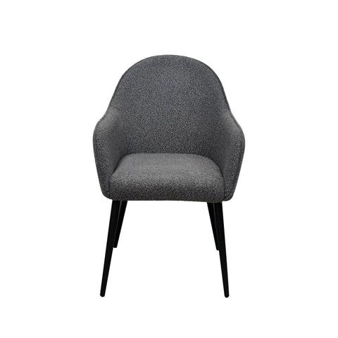 Boucle Grey Fabric Set of 4 Dining Chairs