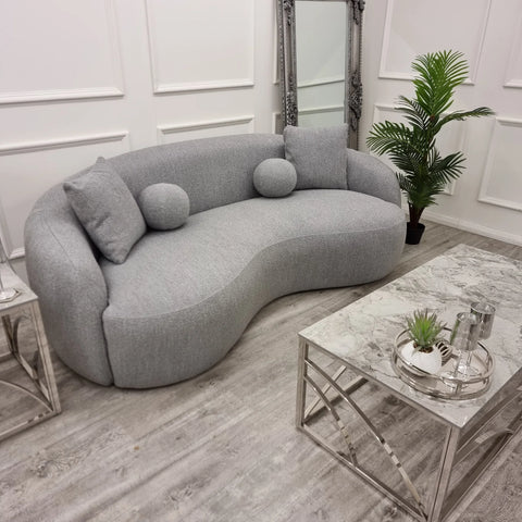 Wave Grey Boucle Sofa - Lifestyle Image 