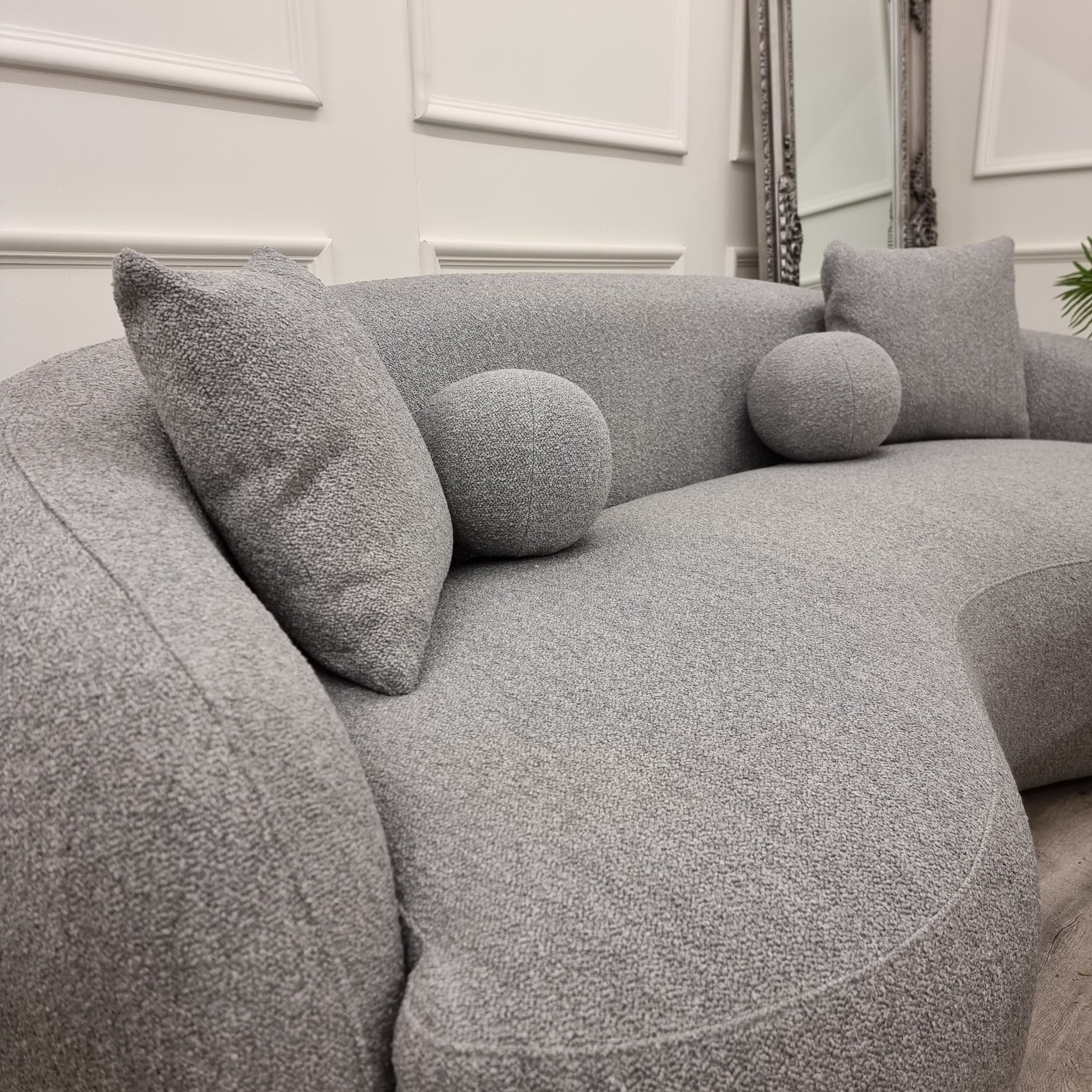 Wave Grey Boucle Sofa