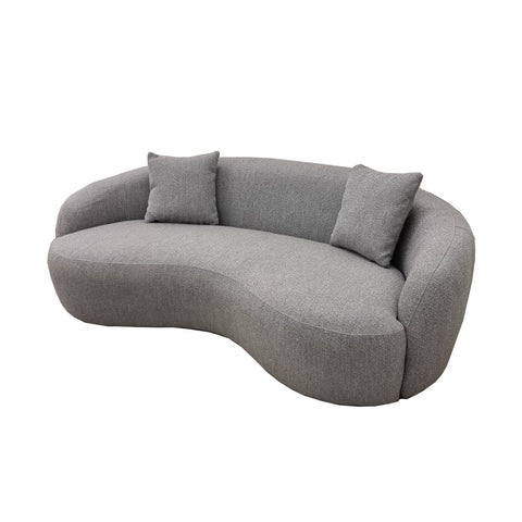 Wave Grey Boucle Sofa - Curved Shape Image 