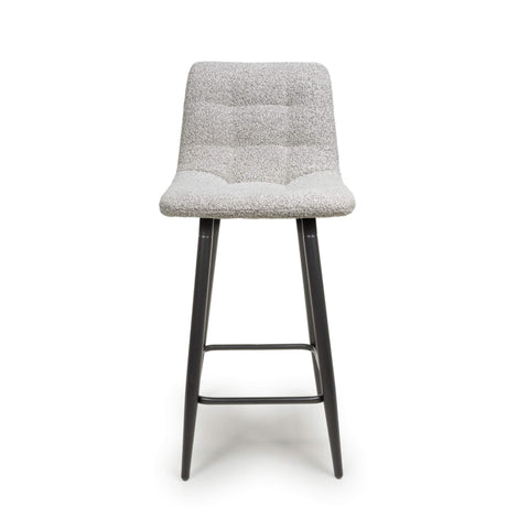 Pair of Grey Boucle Bar Stools, also available in Cream-Main Image