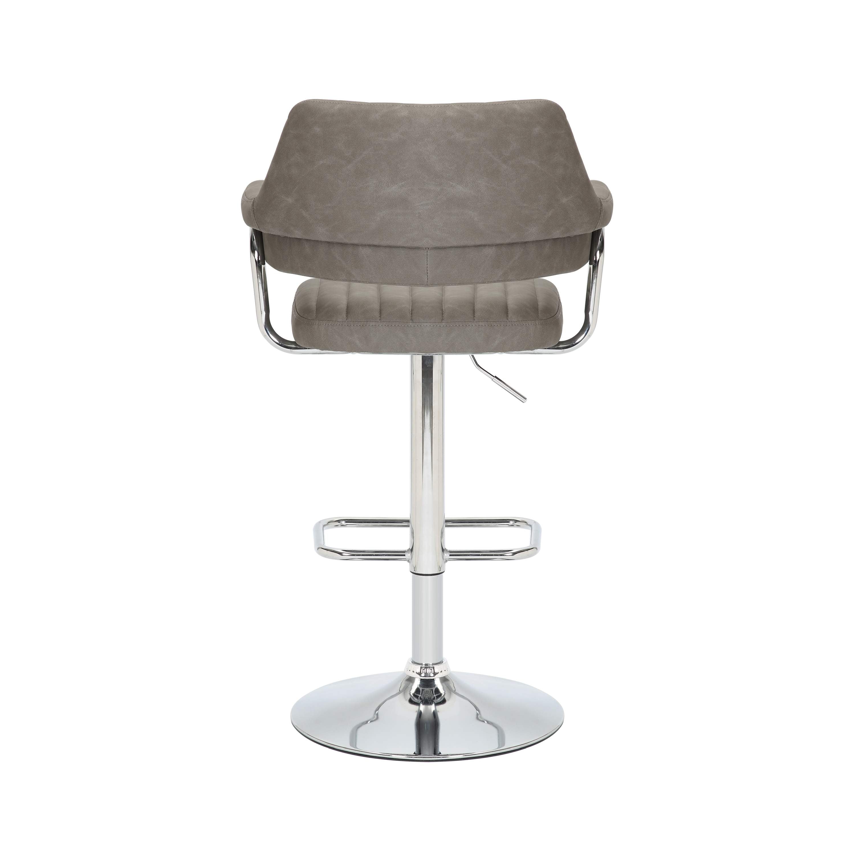 Pair of Charcoal Leather Effect Bar Stools