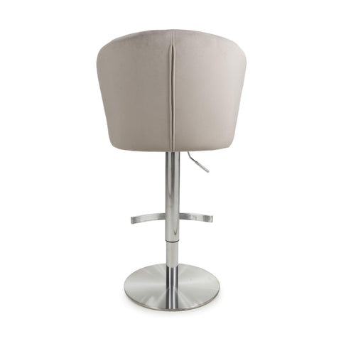 Brushed Velvet Mink Bar Stool, also available in Green and Grey.Back-Of-Stool-Image