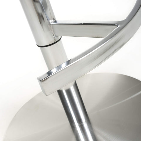 Brushed Velvet Mink Bar Stool, also available in Green and Grey.Brushed-Steel-Base-Image