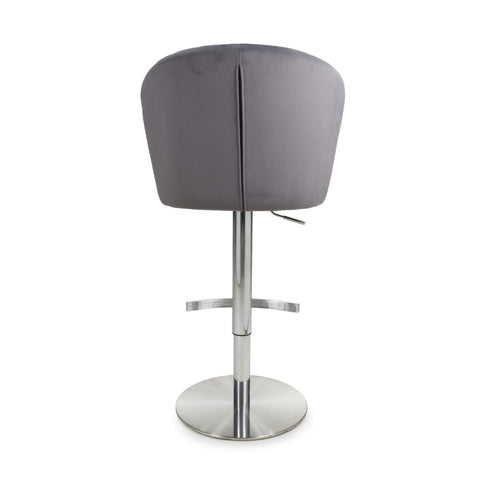 Brushed Velvet Grey Bar Stool, also available in Green and Mink.Back-of-stool-Image