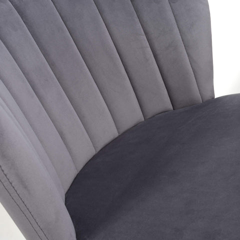 Brushed Velvet Grey Bar Stool, also available in Green and Mink.Fabric-Detail-Image