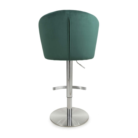 Brushed Velvet Green Bar Stool, also available in Mink and Grey.Back-Of-Bar-Stool-Image