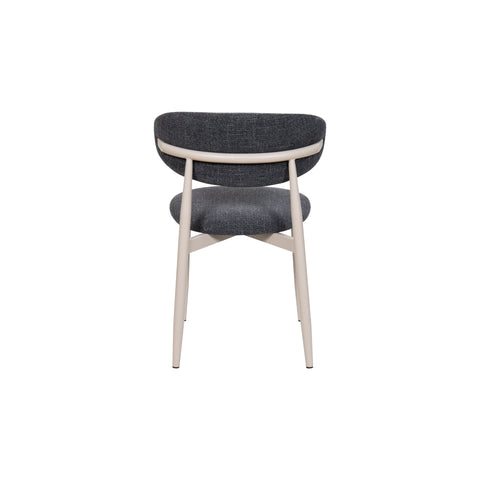 Set of 4 Valencia Charcoal Upholstered Dining Chairs, also available in Oatmeal and Forest - Back of Chair 