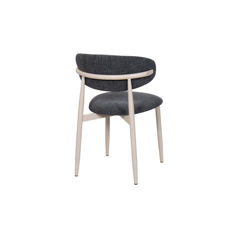 Set of 4 Valencia Charcoal Upholstered Dining Chairs, also available in Oatmeal and Forest - Back View 