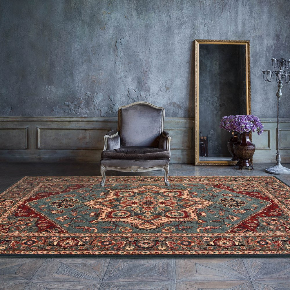 Royal Kashqai 100% Wool Green Rust Rug - 4354/401