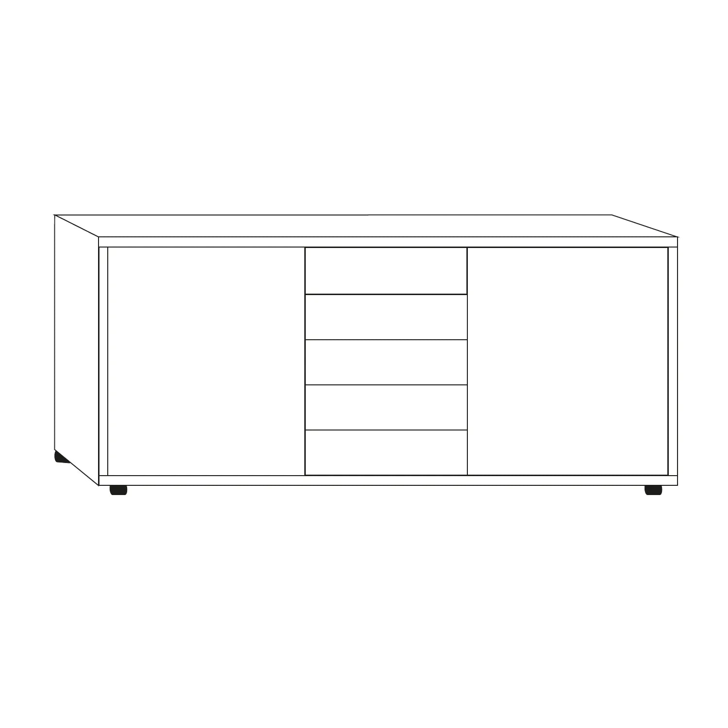 Wiemann Vilmar 5 Drawer, 2 Door Combi Dresser - VIP