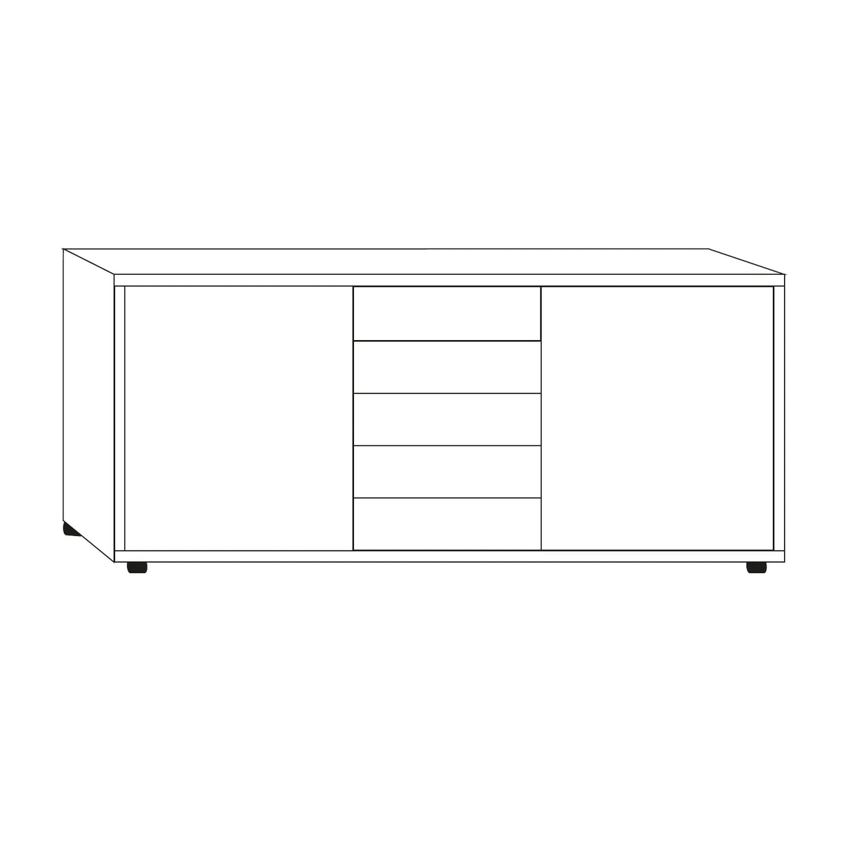 Wiemann Vilmar 5 Drawer, 2 Door Combi Dresser - VIP