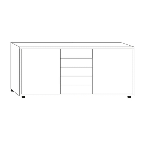 Wiemann Vilmar 5 Drawer, 2 Door Combi Dresser - VIP