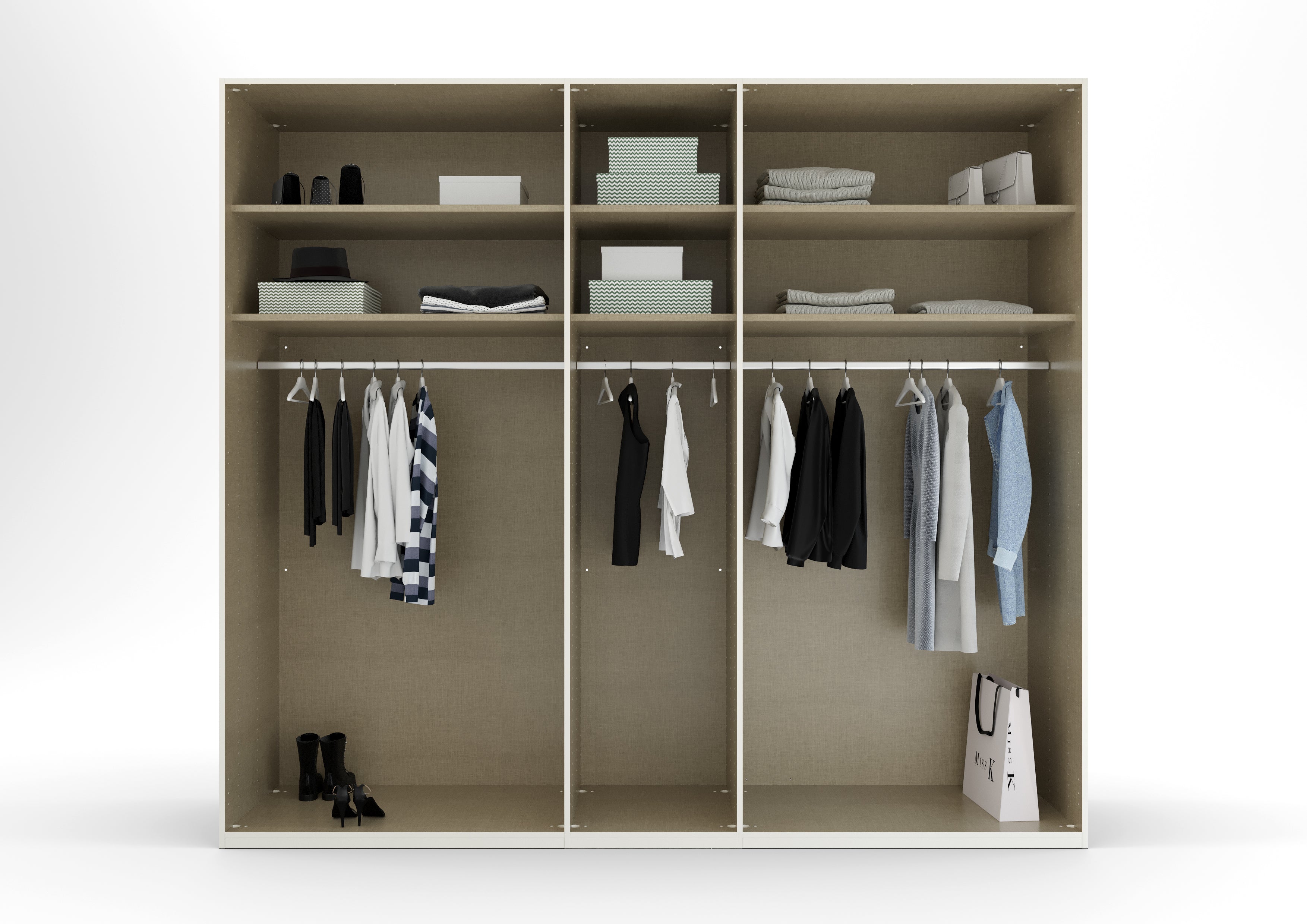 Symphony 251cm Glass Large 5 Door Wardrobe