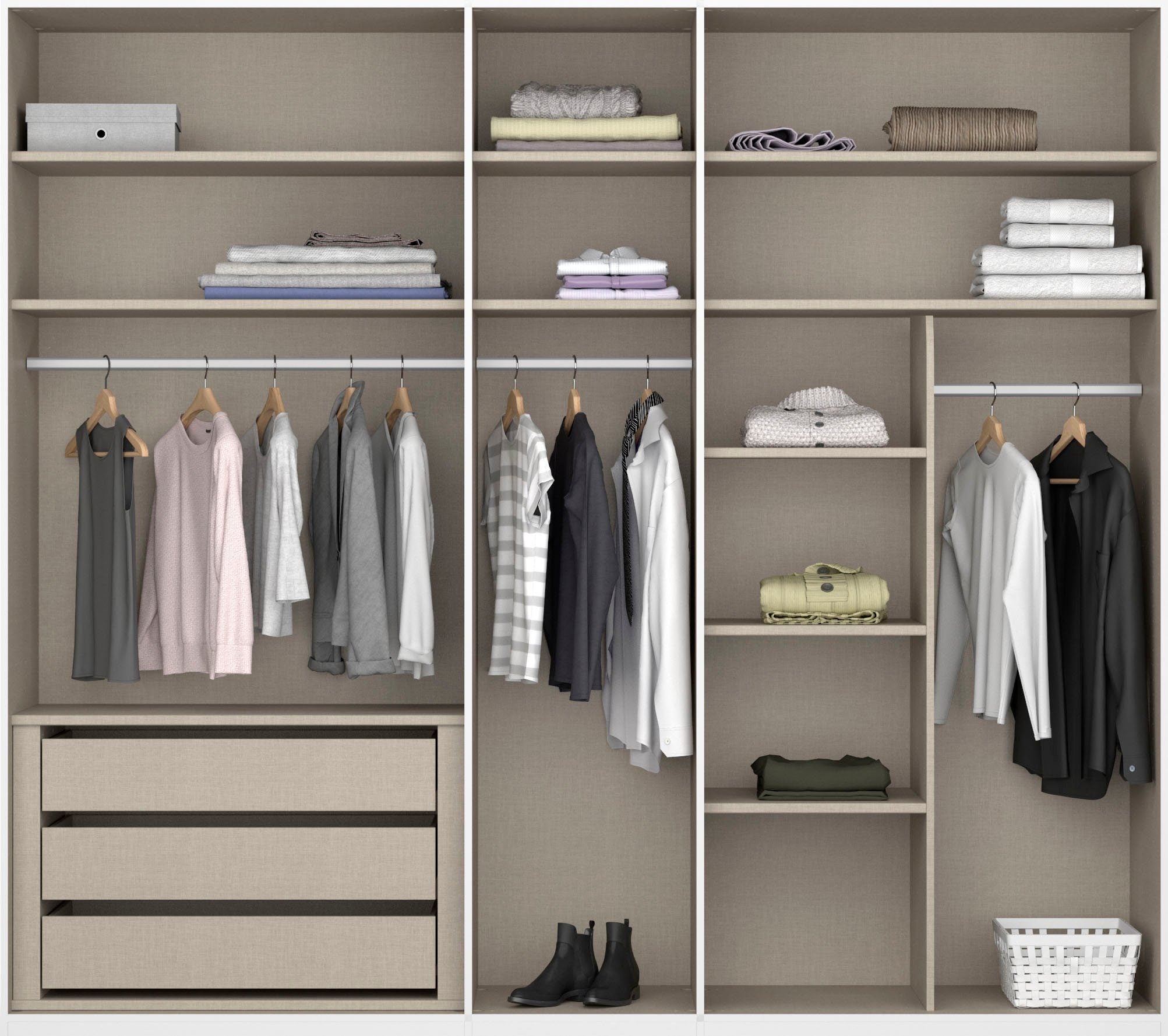 Rauch Skat Glamour 251cm 5 Door Wardrobe - Premium Interior