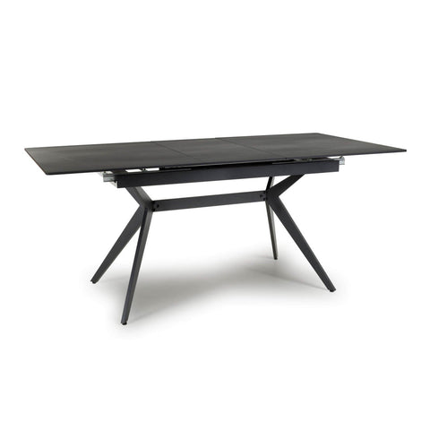 Pinnacle Extendable Black sintered stone marble effect ceramic Dining Table - Extended