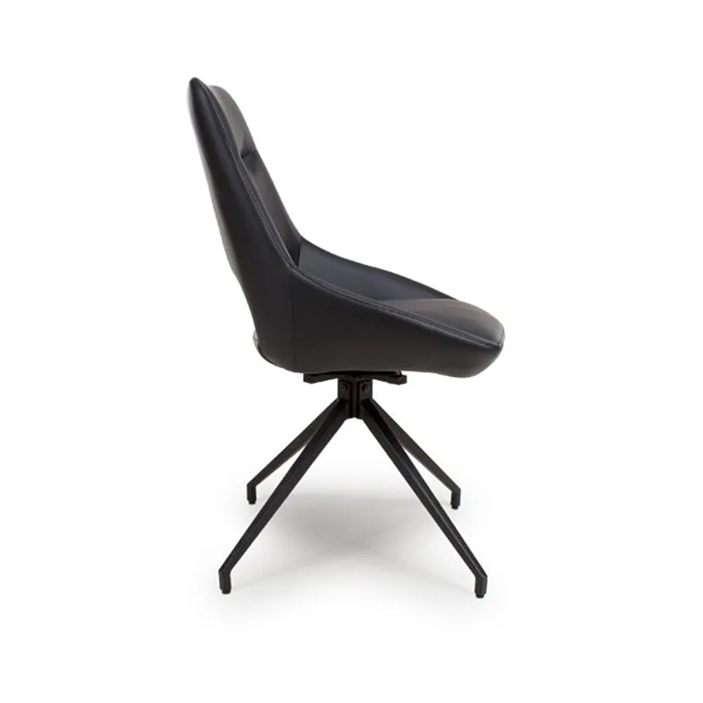 Cole Leather Swivel Dining Chairs