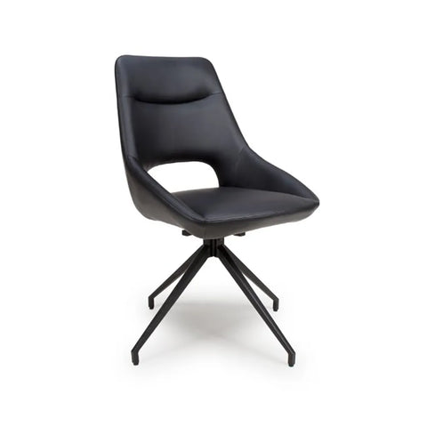 Cole Leather Swivel Dining Chairs