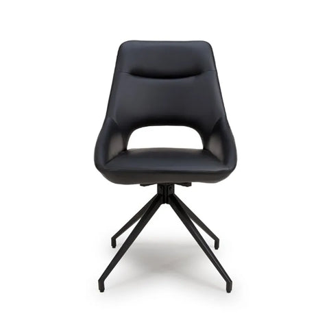 Cole Leather Swivel Dining Chairs