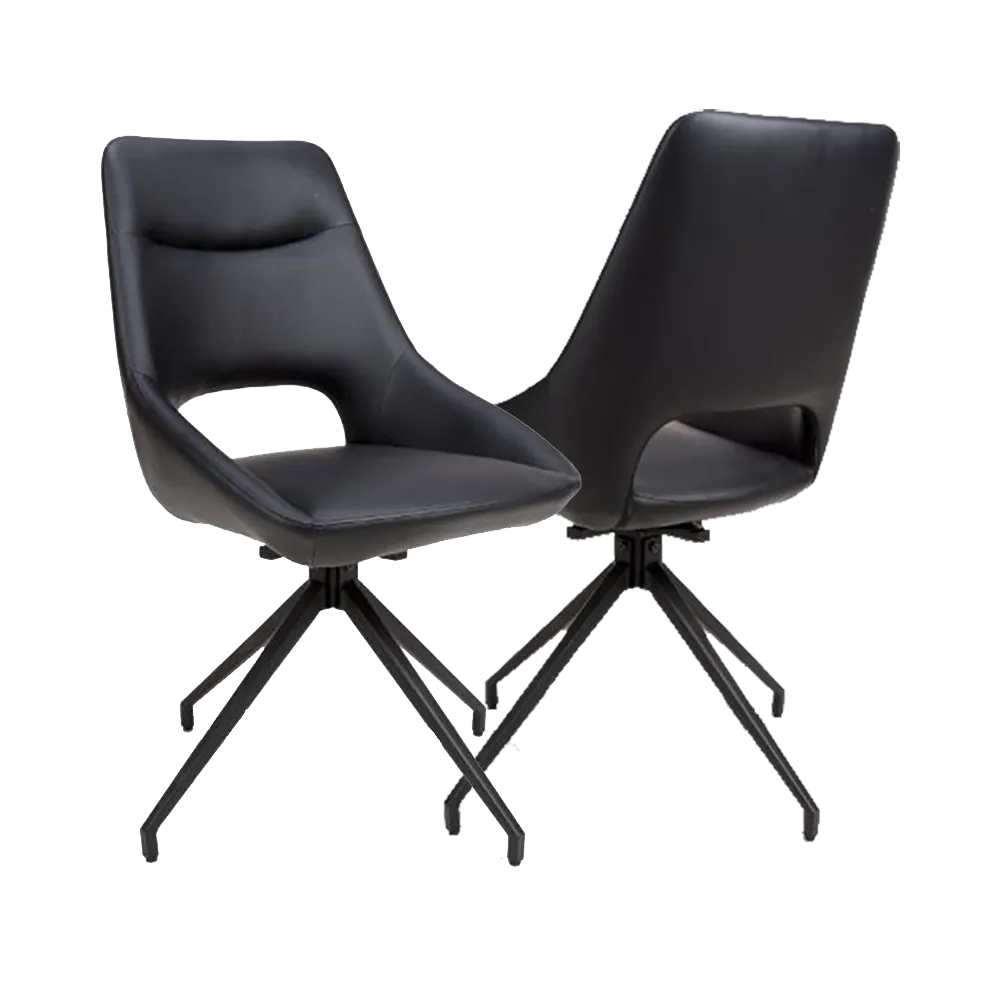 Cole Leather Swivel Dining Chairs