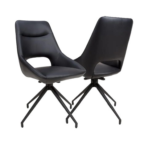 Cole Leather Swivel Dining Chairs