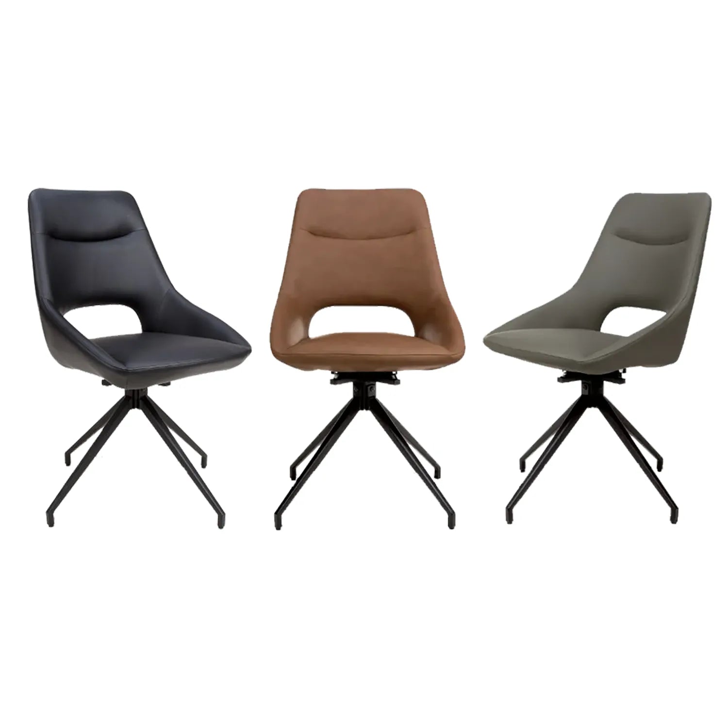 Cole Leather Swivel Dining Chairs