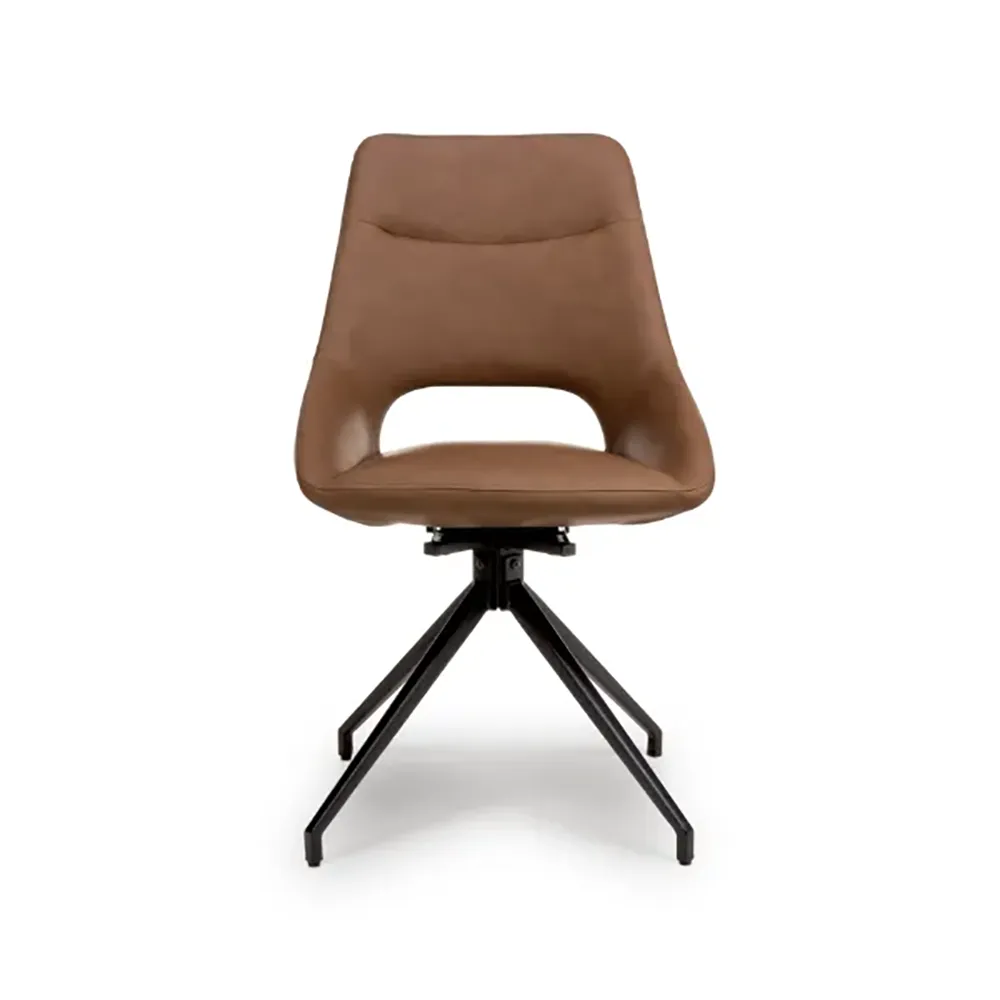 Cole Leather Swivel Dining Chairs