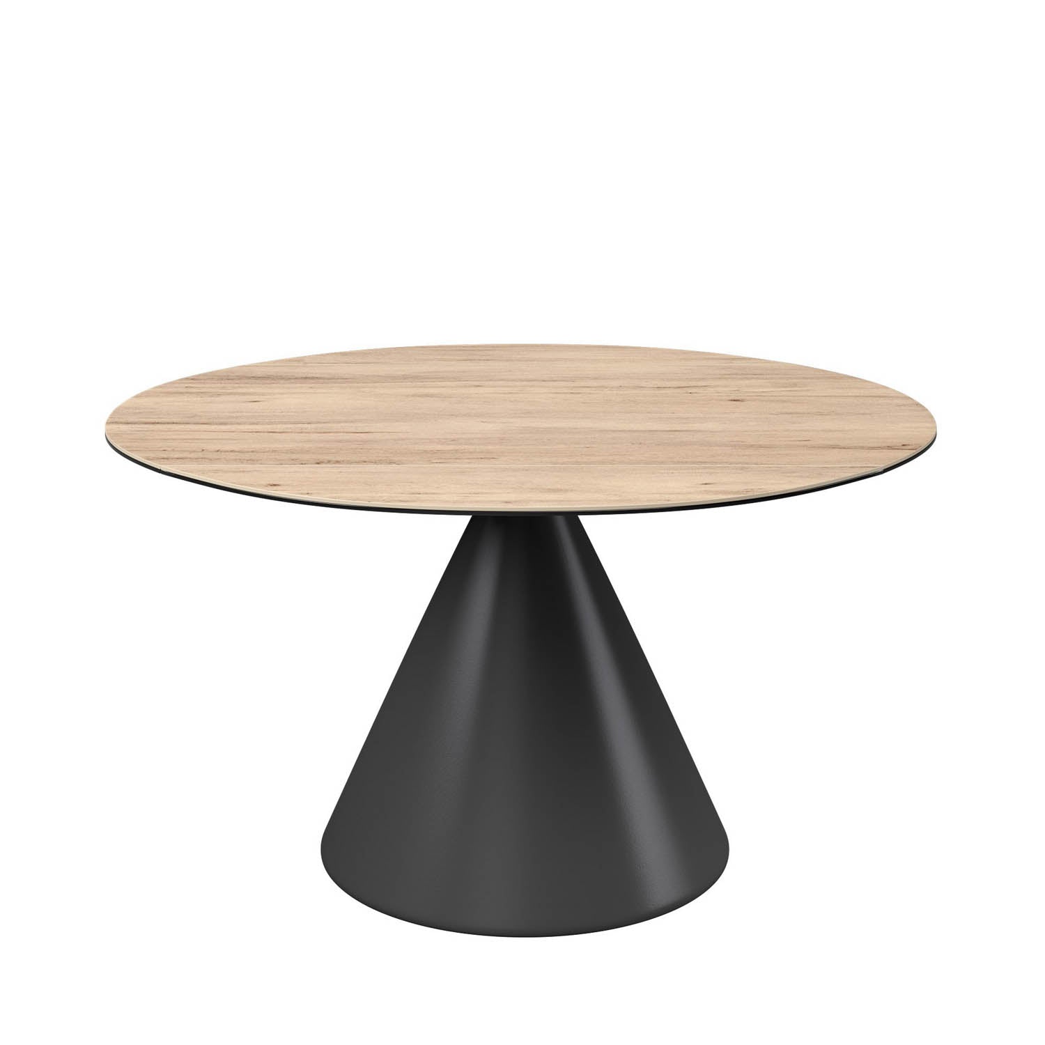 Alessio Oak Effect Ceramic Extending Round Dining Table - 130cm